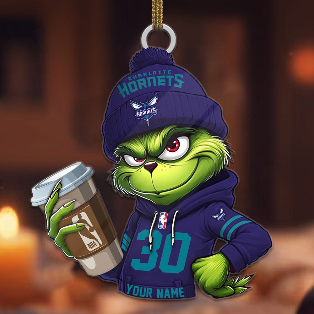Sportswearmerch Charlotte Hornets NBA Personalized Acrylic Ornament For Fans