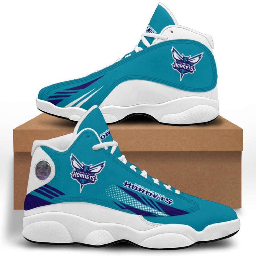 Sportswearmerch Charlotte Hornets NBA Teal AJ13 Sneakers Shoes For Men And Women