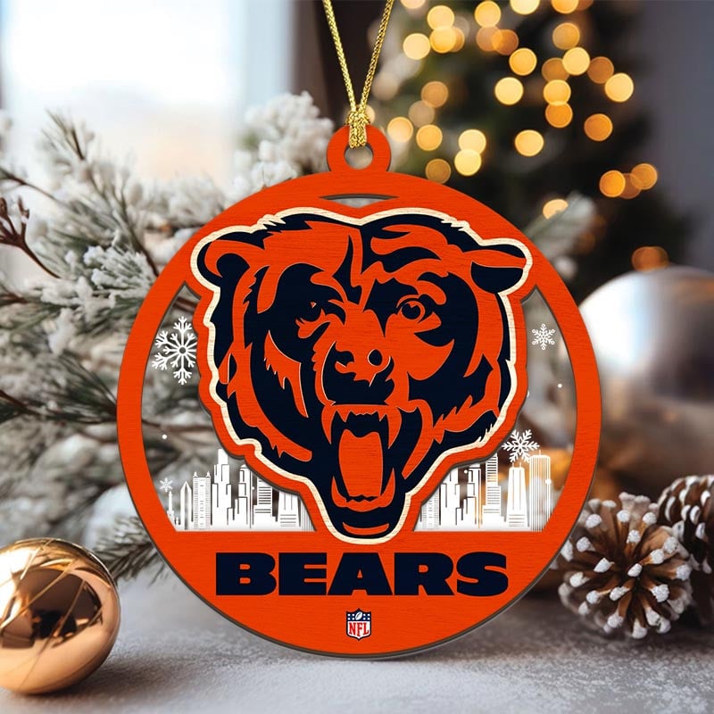 Sportswearmerch Chicago Bears NFL Acrylic Mix Wooden Ornament Gift For Fans