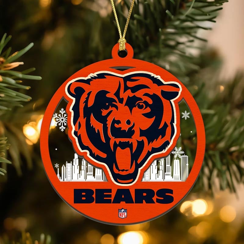 Sportswearmerch Chicago Bears NFL Acrylic Mix Wooden Ornament Gift For Fans