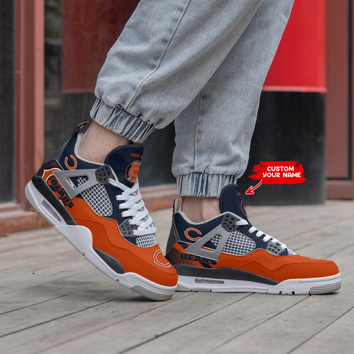 Sportswearmerch Chicago Bears NFL Air Jordan 4 Sneaker AJ4 Sneakers Shoes For Men And Women