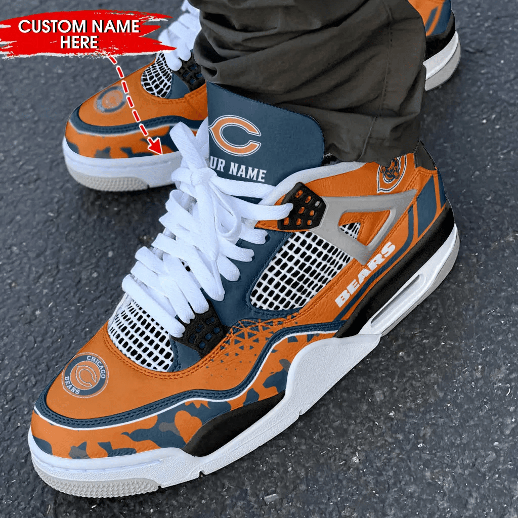 Sportswearmerch Chicago Bears NFL Air Jordan 4 Sneaker AJ4 Sneakers Shoes For Men And Women