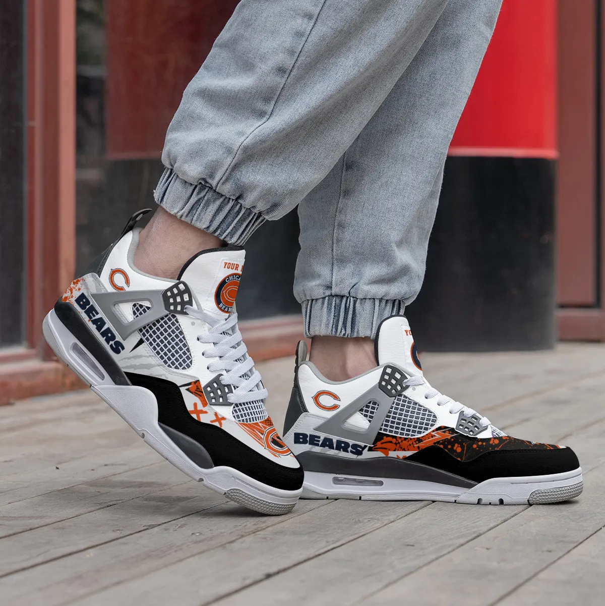Sportswearmerch Chicago Bears NFL Air Jordan 4 Sneaker AJ4 Sneakers Shoes For Men And Women
