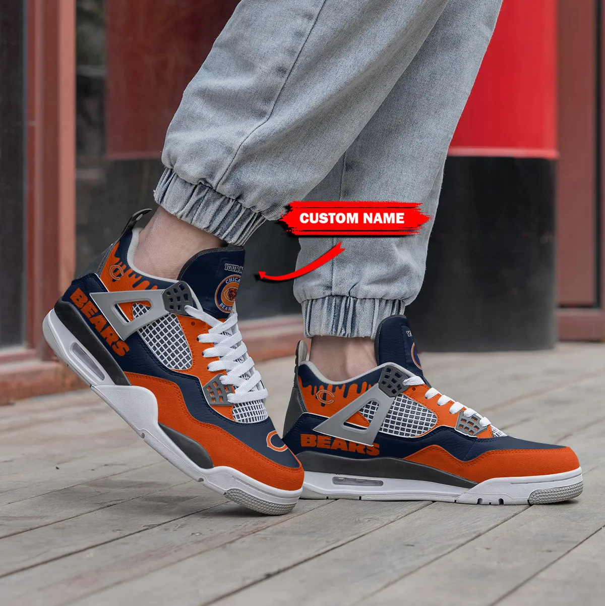 Sportswearmerch Chicago Bears NFL Air Jordan 4 Sneaker AJ4 Sneakers Shoes For Men And Women