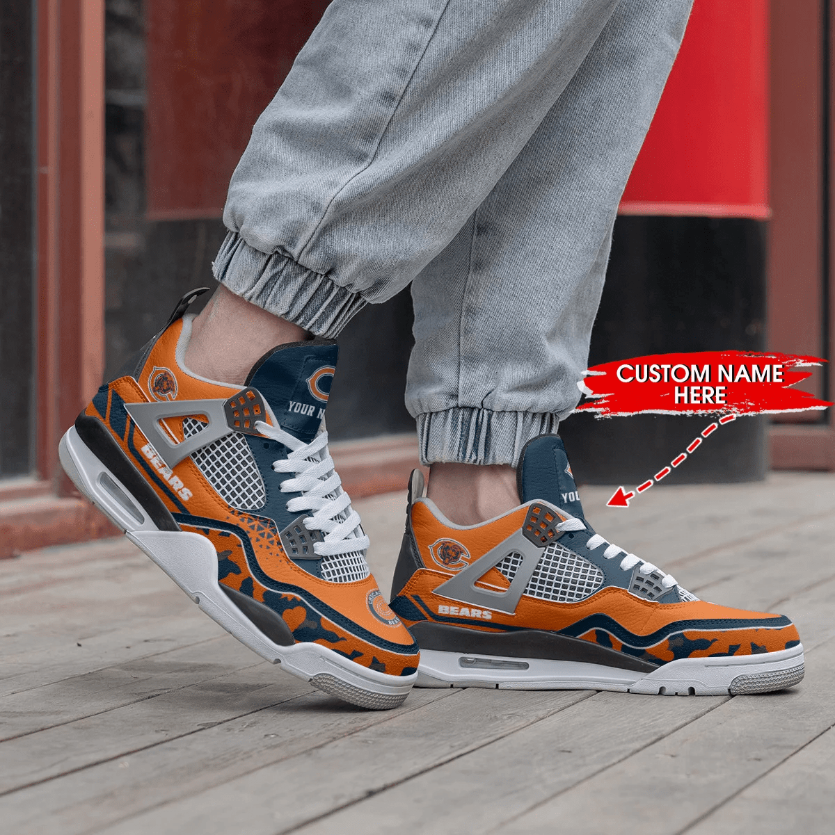 Sportswearmerch Chicago Bears NFL Air Jordan 4 Sneaker AJ4 Sneakers Shoes For Men And Women