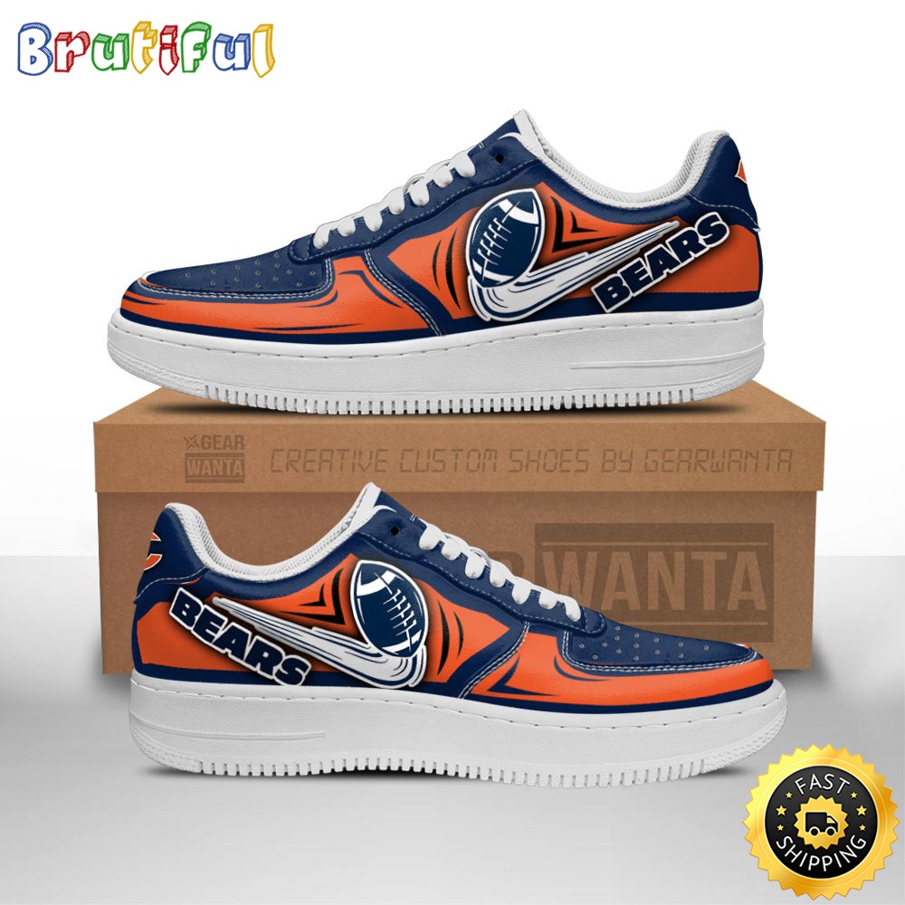 Sportswearmerch Chicago Bears NFL Air Low-Top Sneakers Shoes For Men And Women