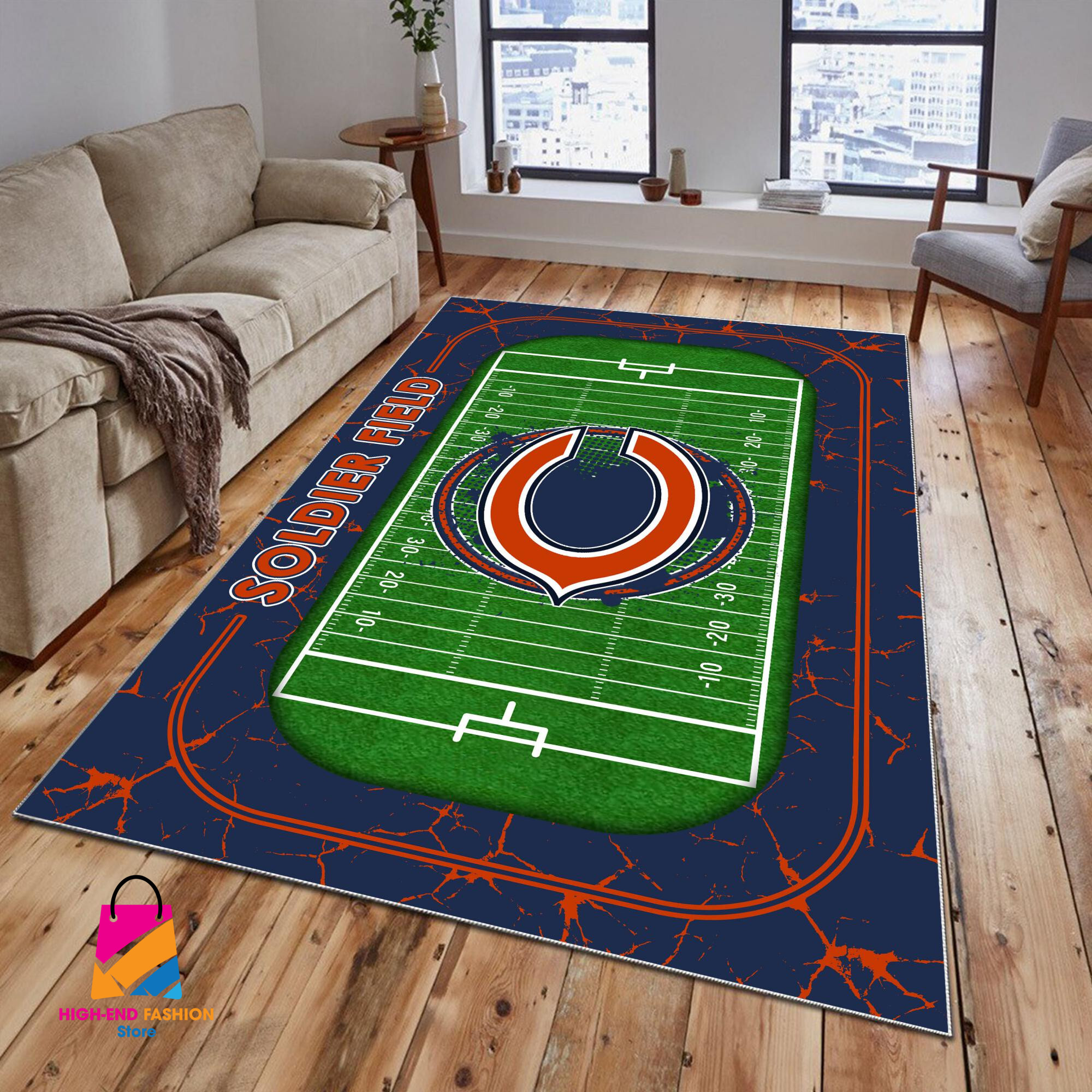 Sportswearmerch Chicago Bears NFL Area Rug For Fan