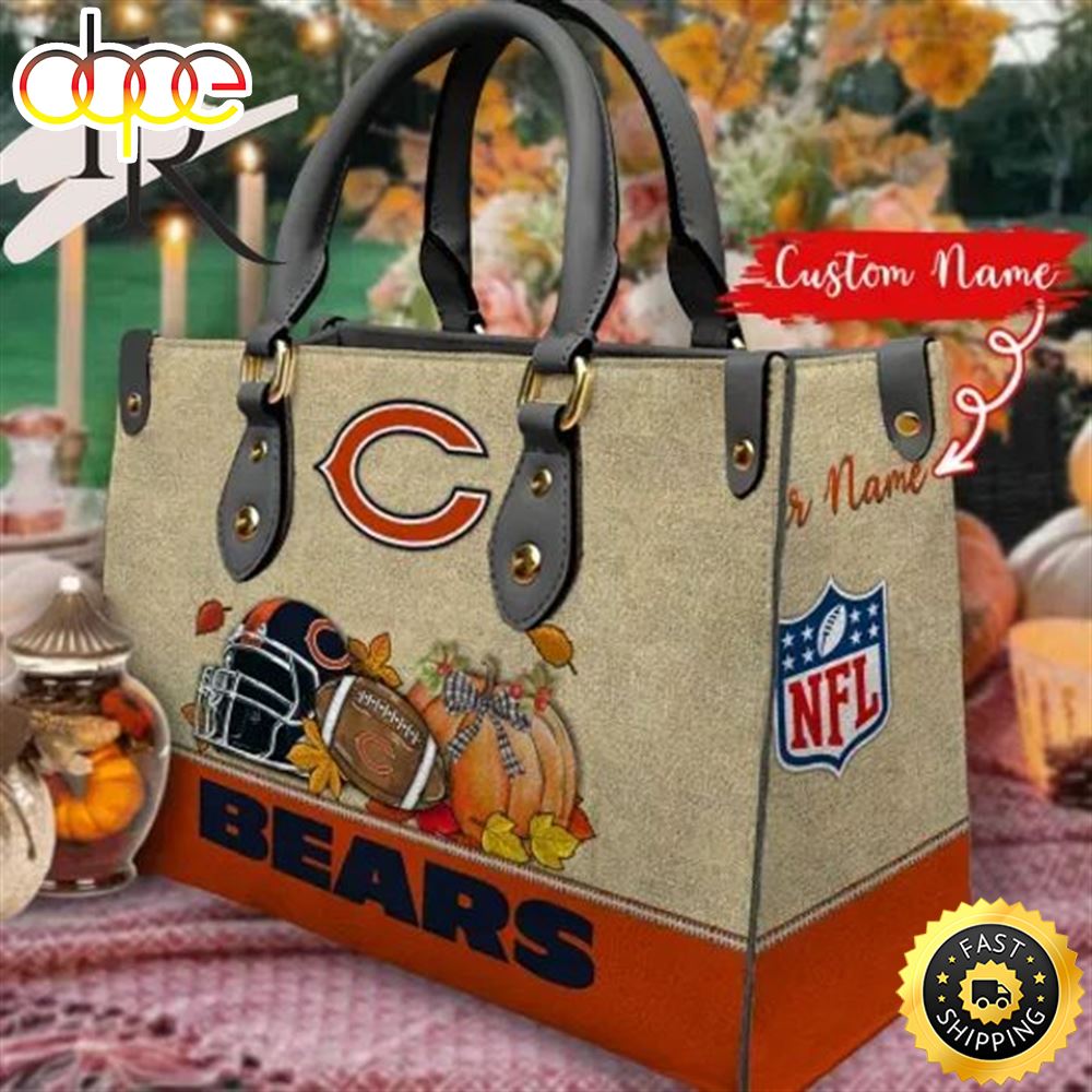 Sportswearmerch Chicago Bears NFL Autumn Women Leather Hand Bag For Fan