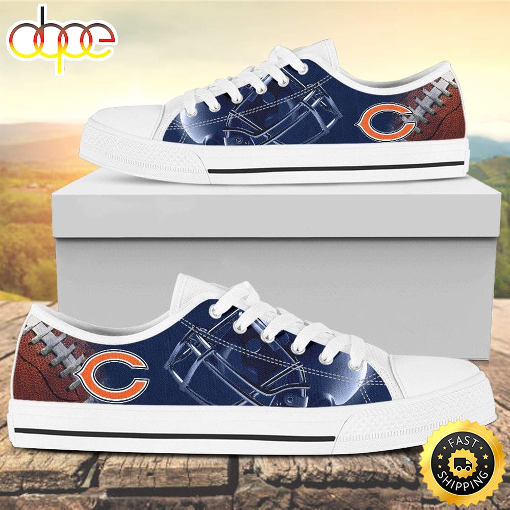 Sportswearmerch Chicago Bears NFL Canvas Low Top Canvas Sneakers Shoes For Men And Women