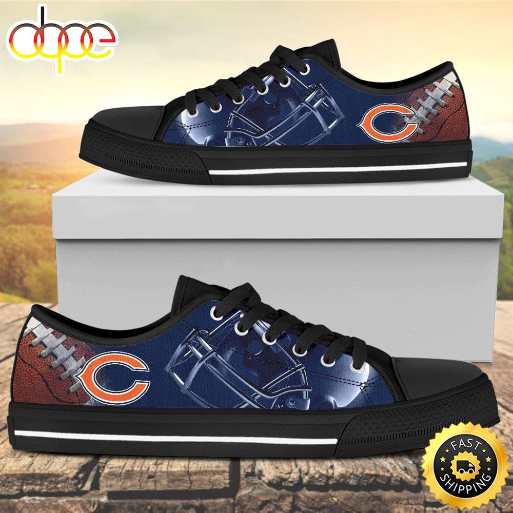 Sportswearmerch Chicago Bears NFL Canvas Low Top Canvas Sneakers Shoes For Men And Women