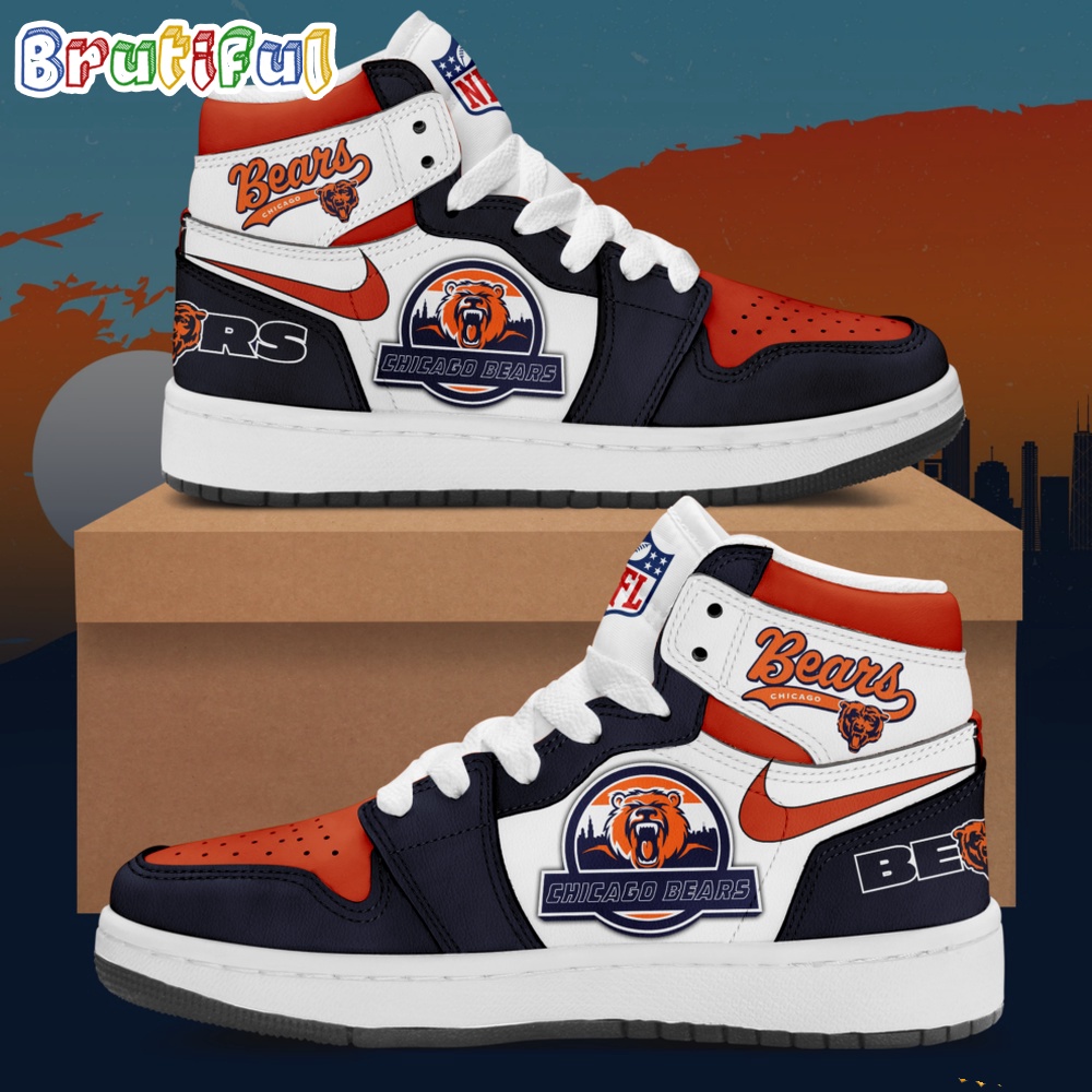 Sportswearmerch Chicago Bears NFL Football Logo Team AJ1 High Sneakers Shoes For Men And Women