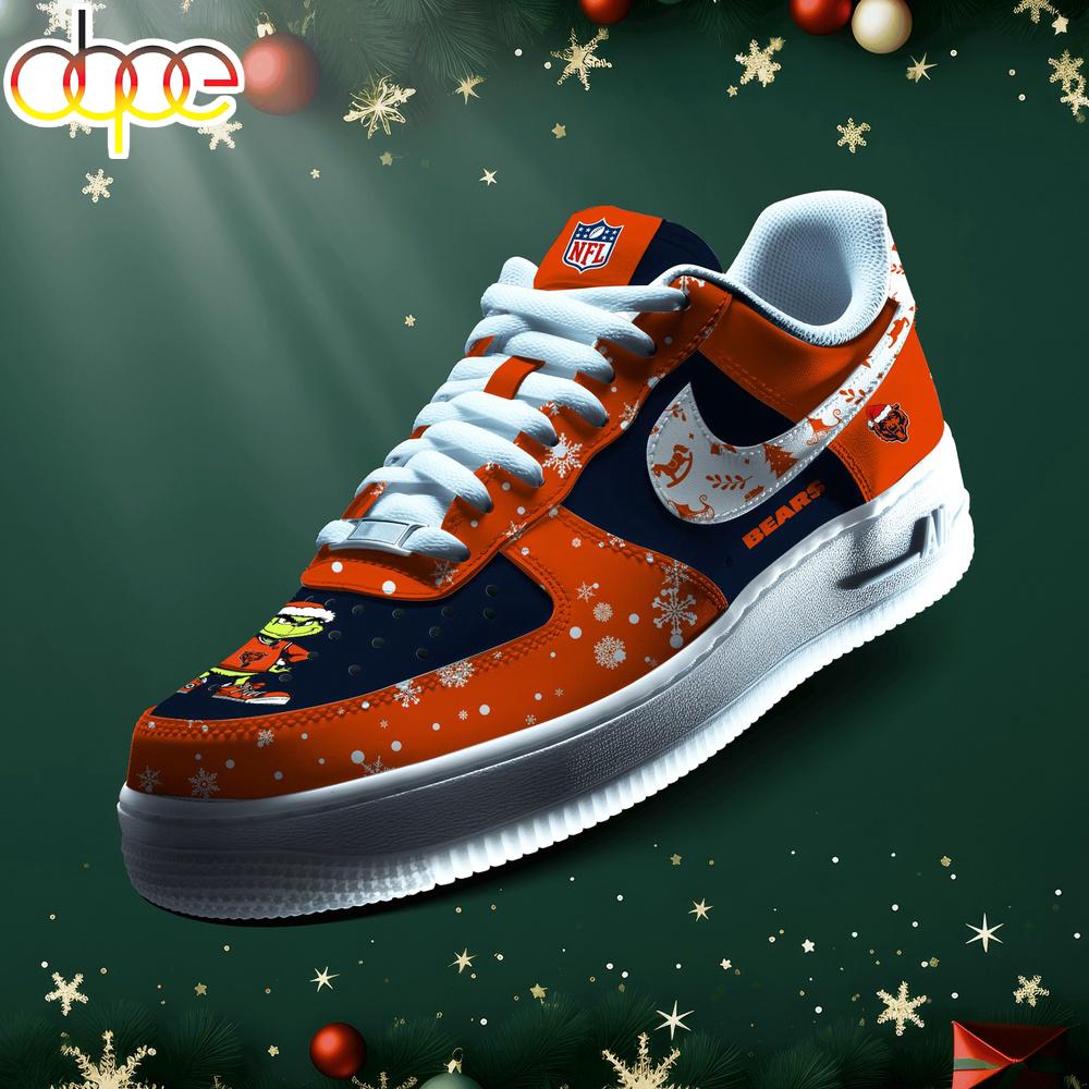 Sportswearmerch Chicago Bears NFL Grinch Merry Christmas Air Low-Top Sneakers Shoes For Men And Women