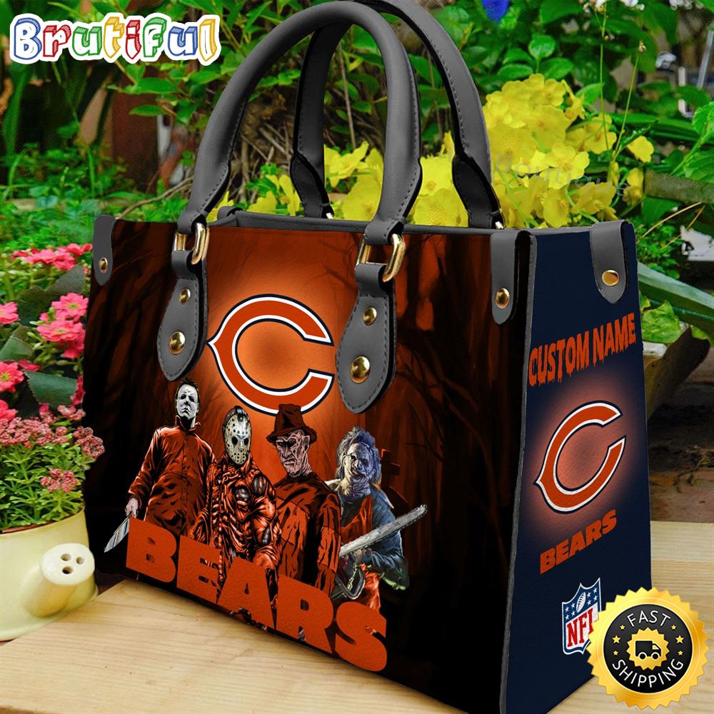 Sportswearmerch Chicago Bears NFL Halloween Leather Handbag For Fan