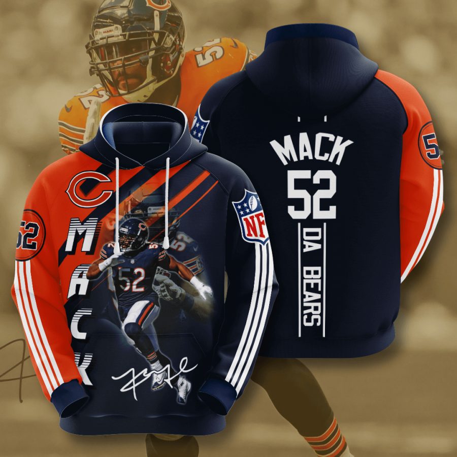 Sportswearmerch Chicago Bears NFL Khalil Mack Stripes Personalized Hoodie For Fan