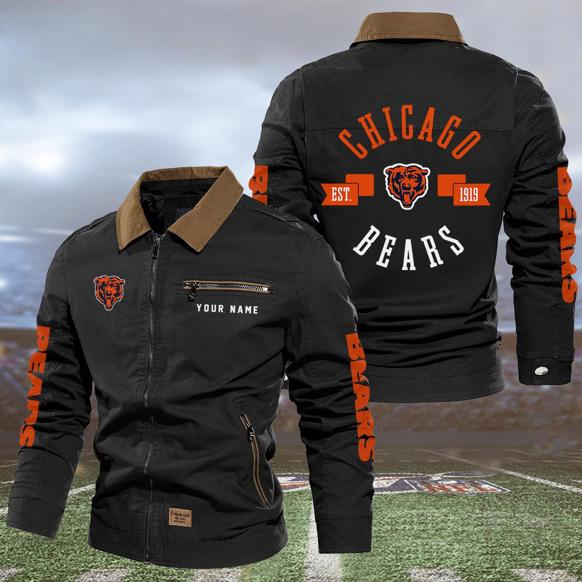 Sportswearmerch Chicago Bears NFL Lapel Jacket For Fan