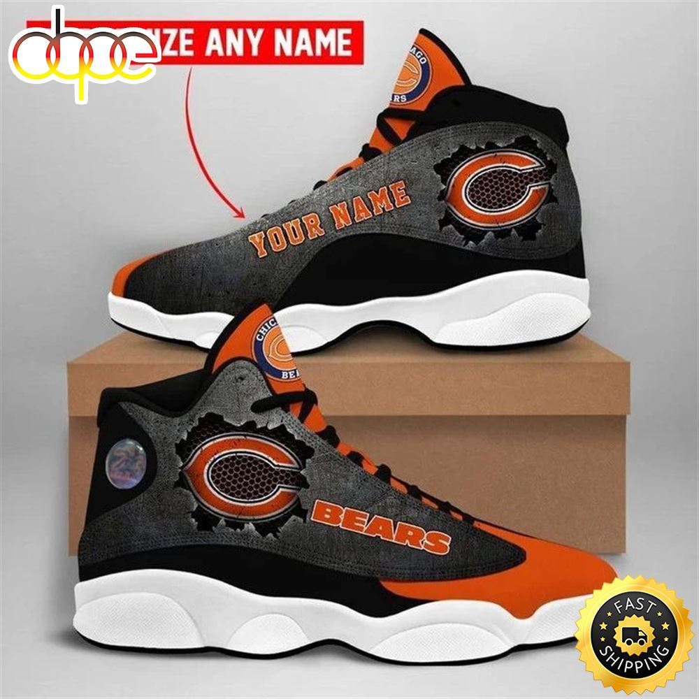 Sportswearmerch Chicago Bears NFL Orange AJ13 Sneakers Shoes For Men And Women
