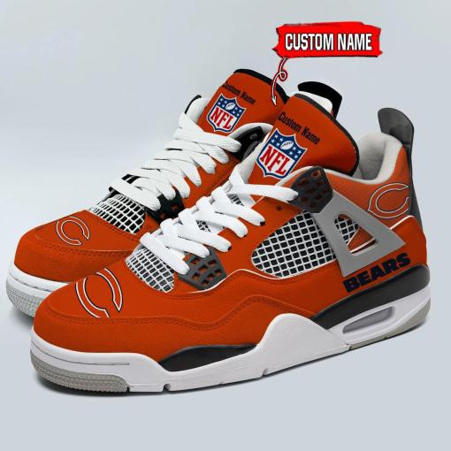 Sportswearmerch Chicago Bears NFL Personalized Air Jordan 4 AJ4 Sneakers Shoes For Men And Women