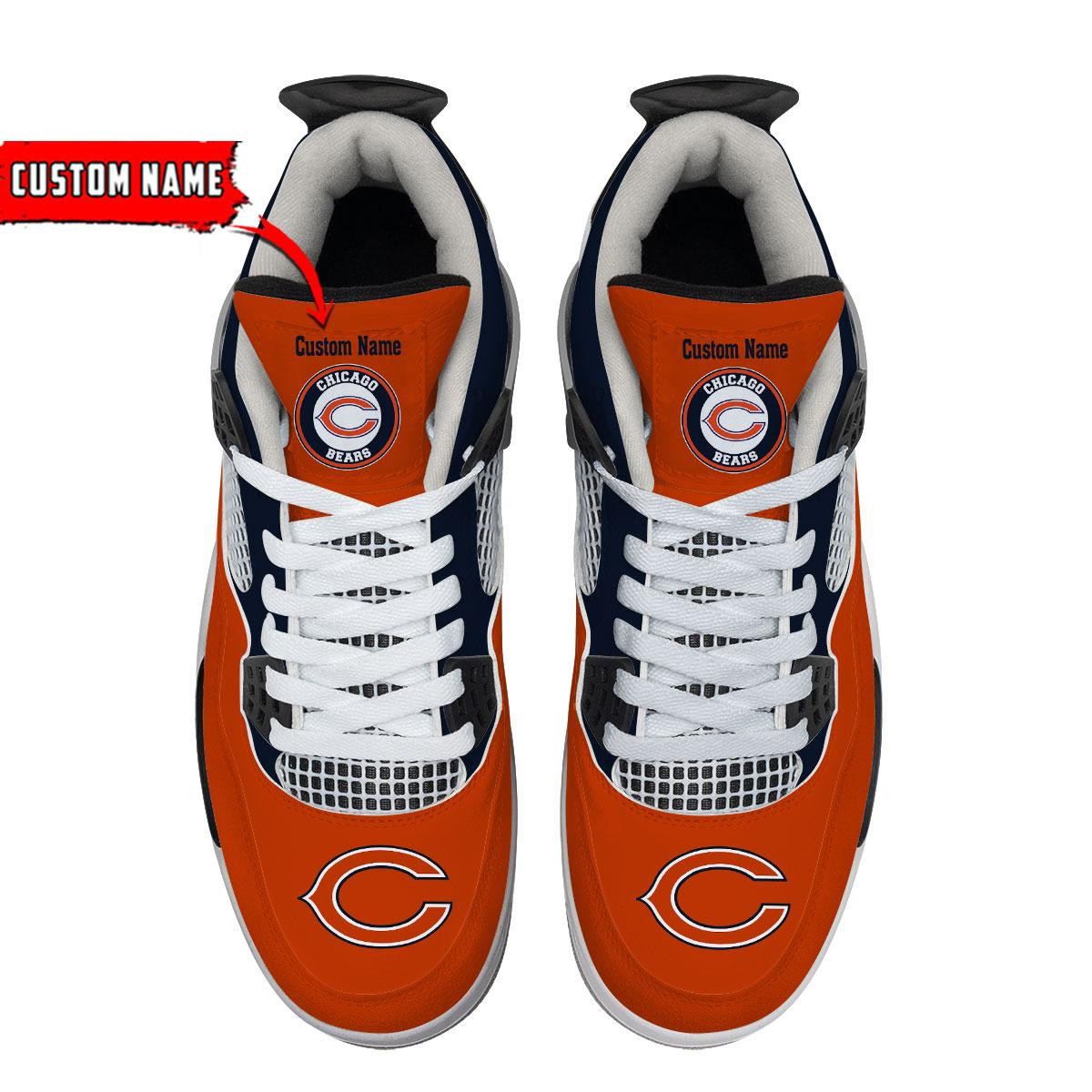 Sportswearmerch Chicago Bears NFL Personalized Air Jordan 4 SnAJ4 Sneakers Shoes For Men And Women