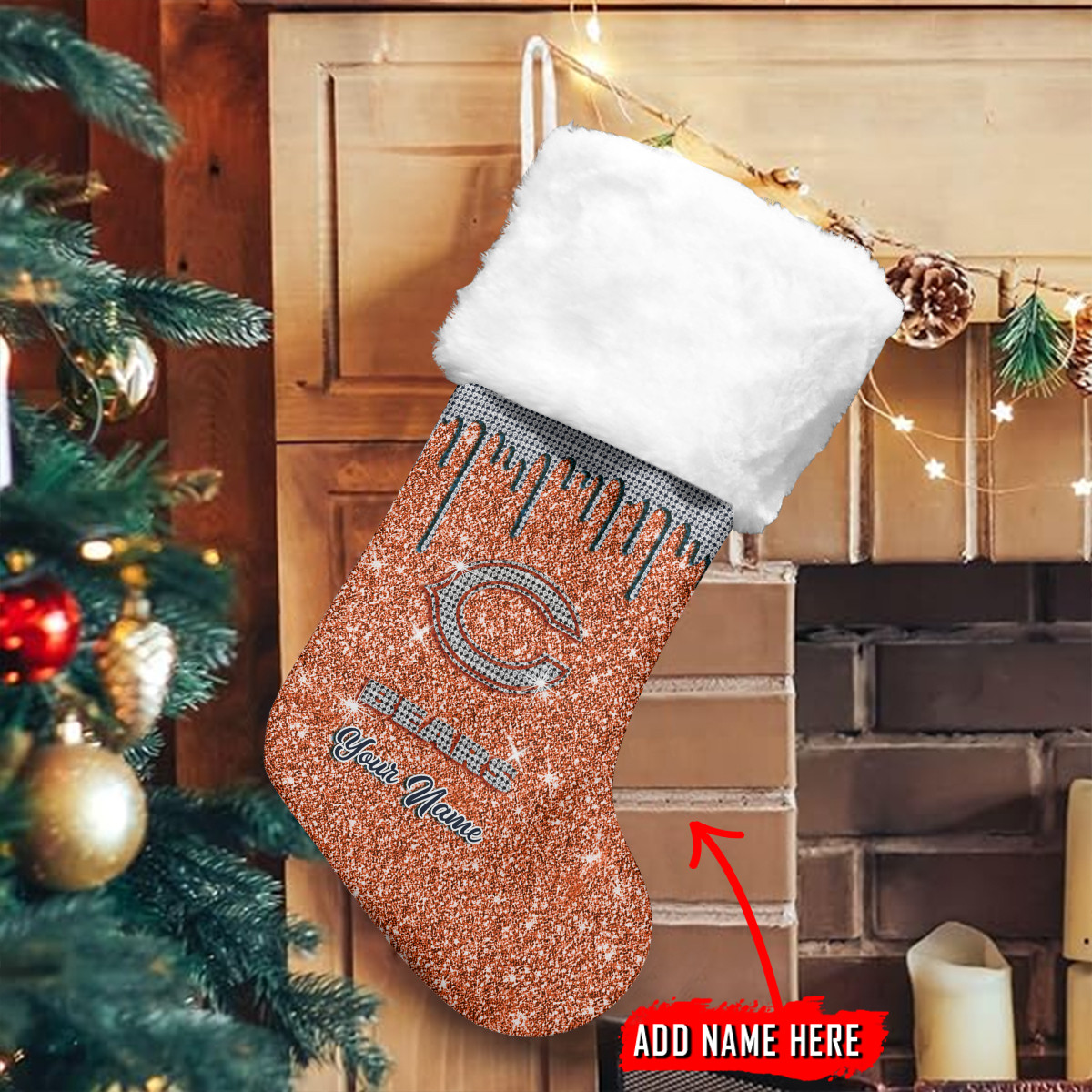 Sportswearmerch Chicago Bears NFL Personalized Christmas Socks For Fan