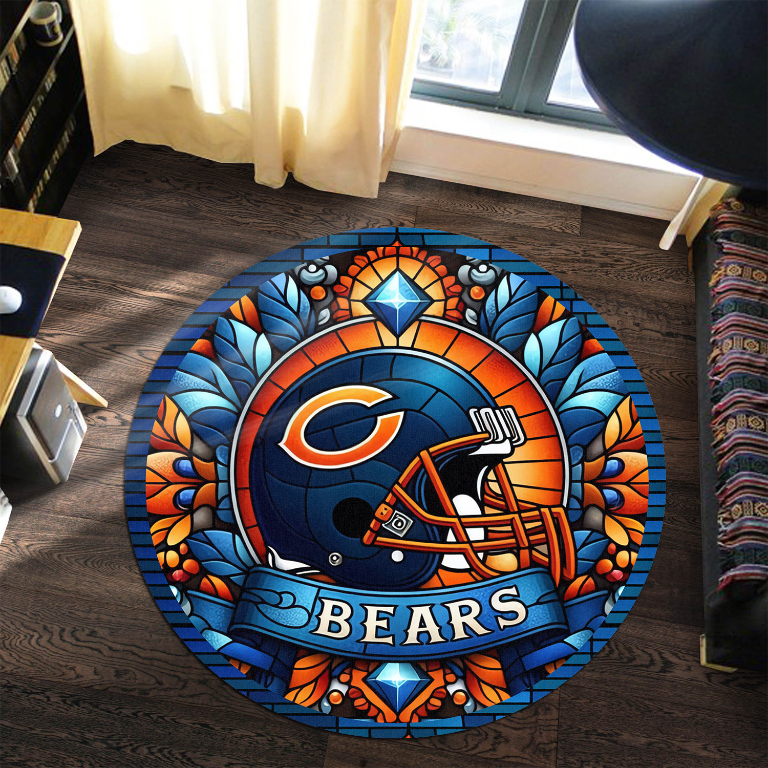 Sportswearmerch Chicago Bears NFL Round Rug For Fan