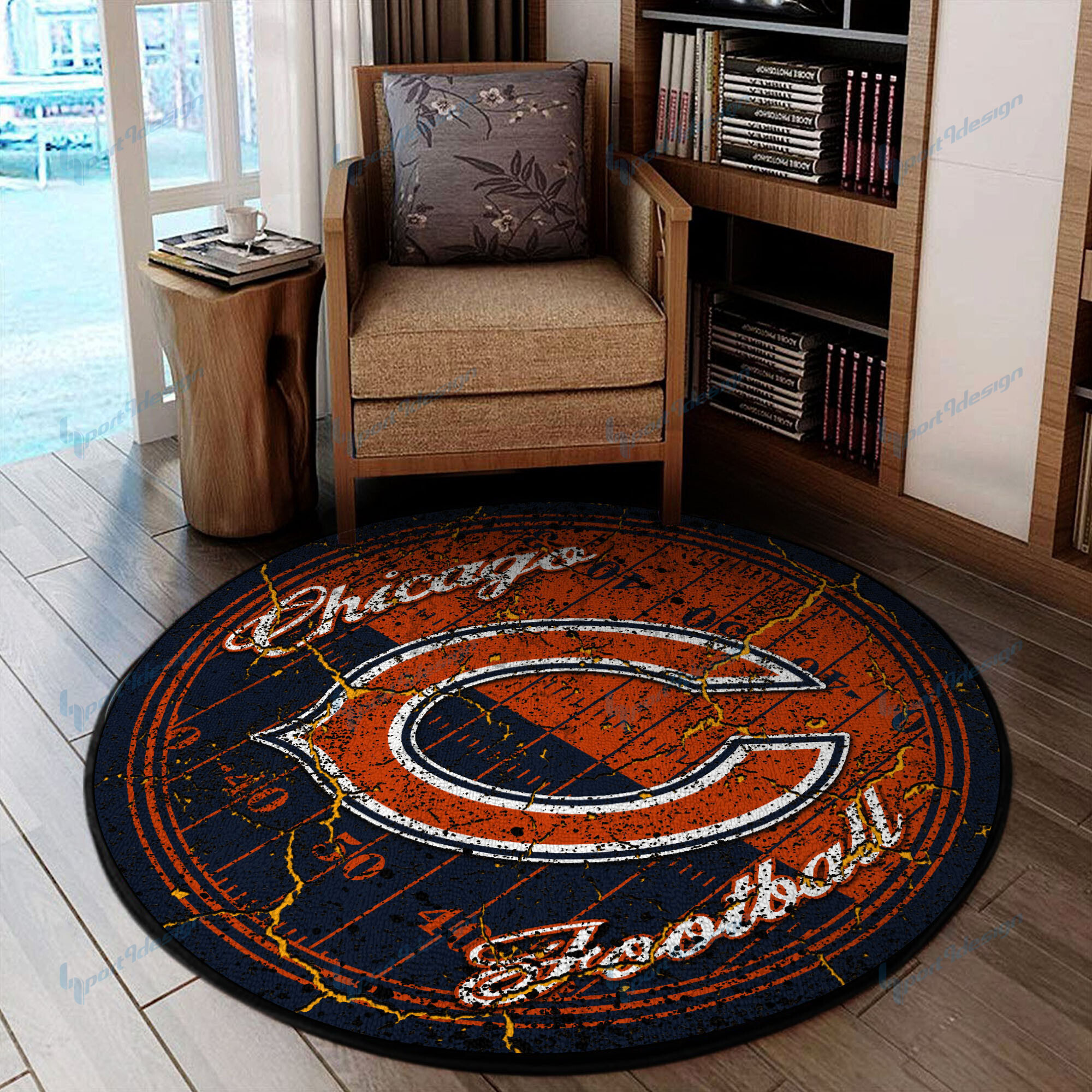 Sportswearmerch Chicago Bears NFL Round Rug For Fan