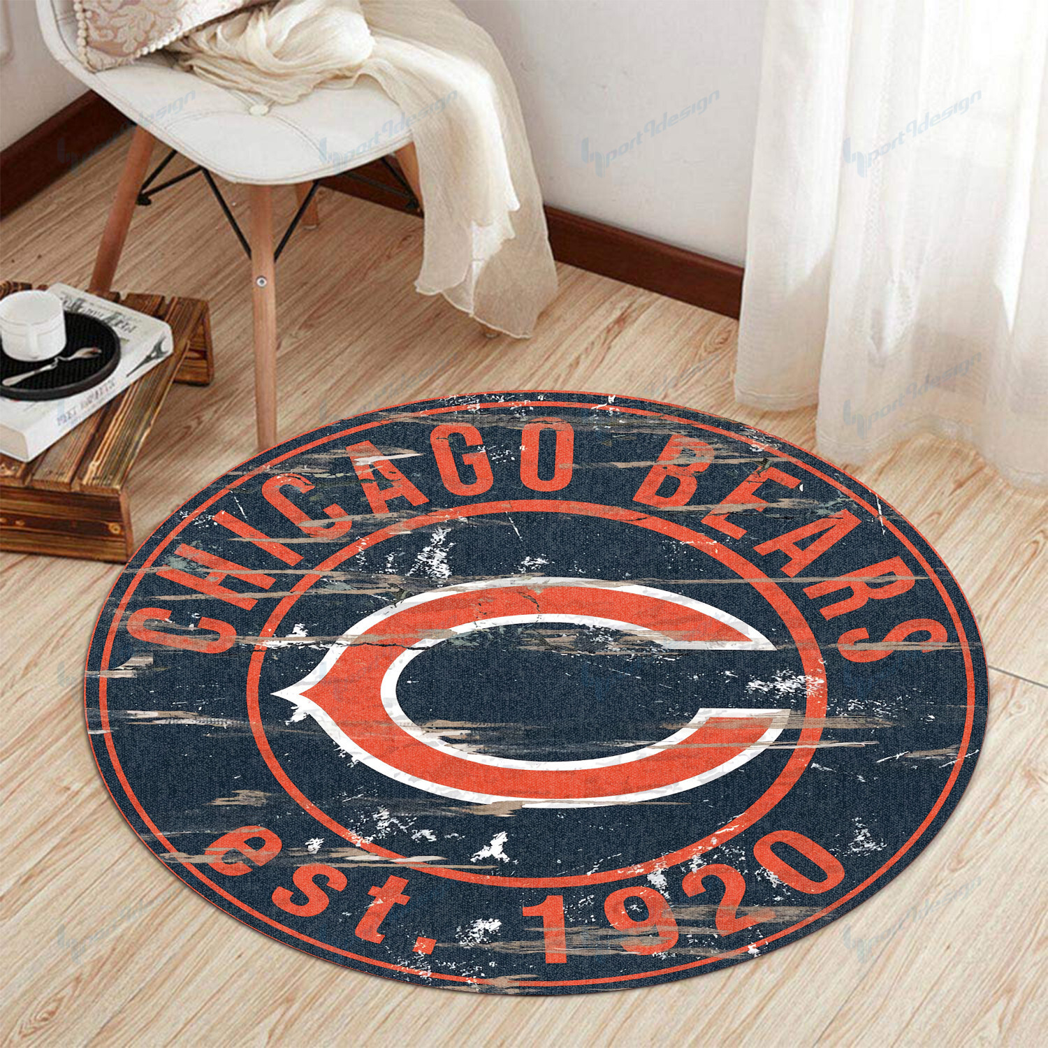 Sportswearmerch Chicago Bears NFL Round Rug For Fan