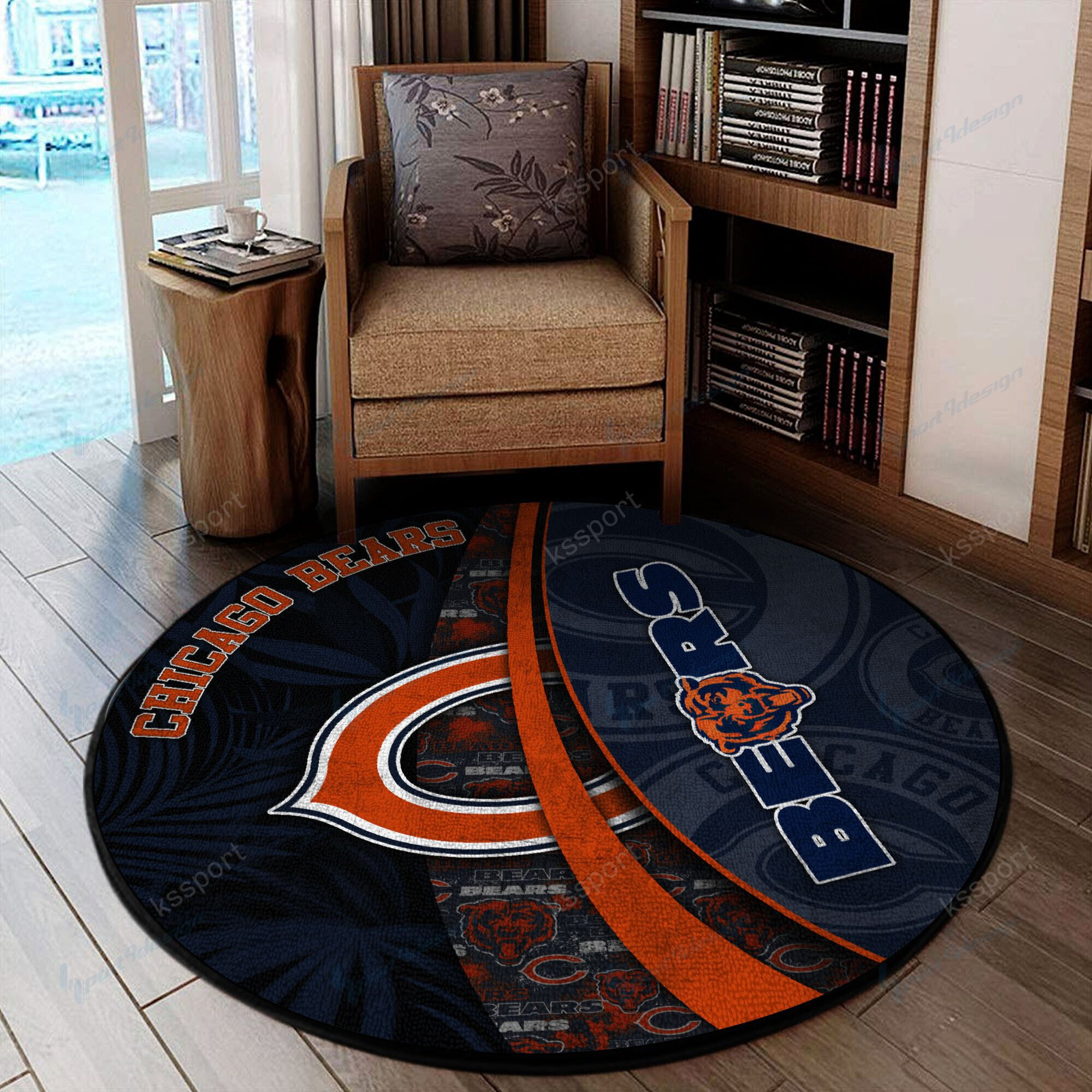 Sportswearmerch Chicago Bears NFL Round Rug For Fan