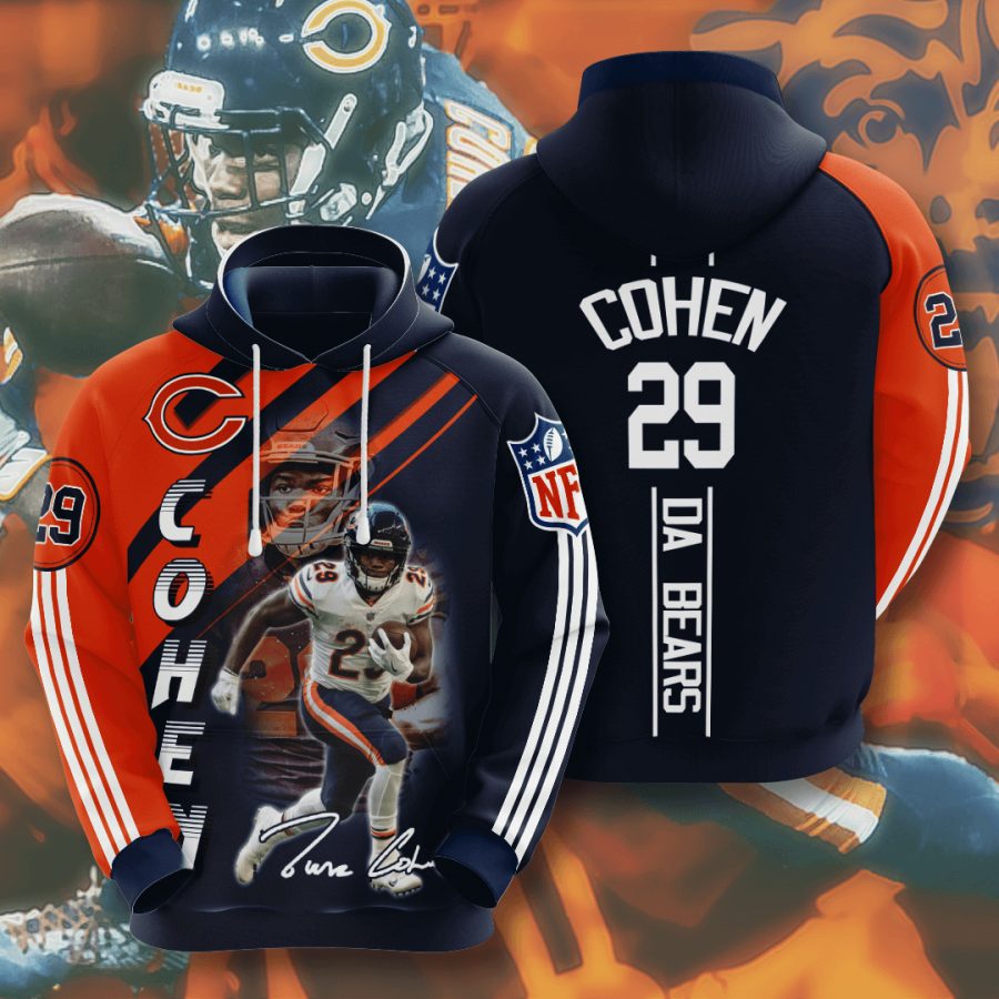Sportswearmerch Chicago Bears NFL Tarik Cohen Personalized Hoodie For Fan