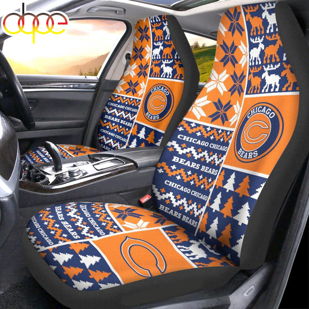 Sportswearmerch Chicago Bears NFL Ugly Christmas Car Seat Covers For Fan