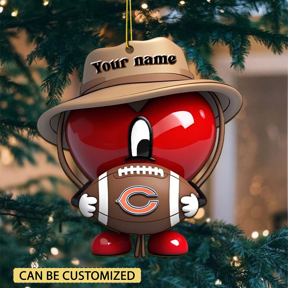 Sportswearmerch Chicago Bears NFL x Bad Bunny Acrylic Ornament Gift For Fans