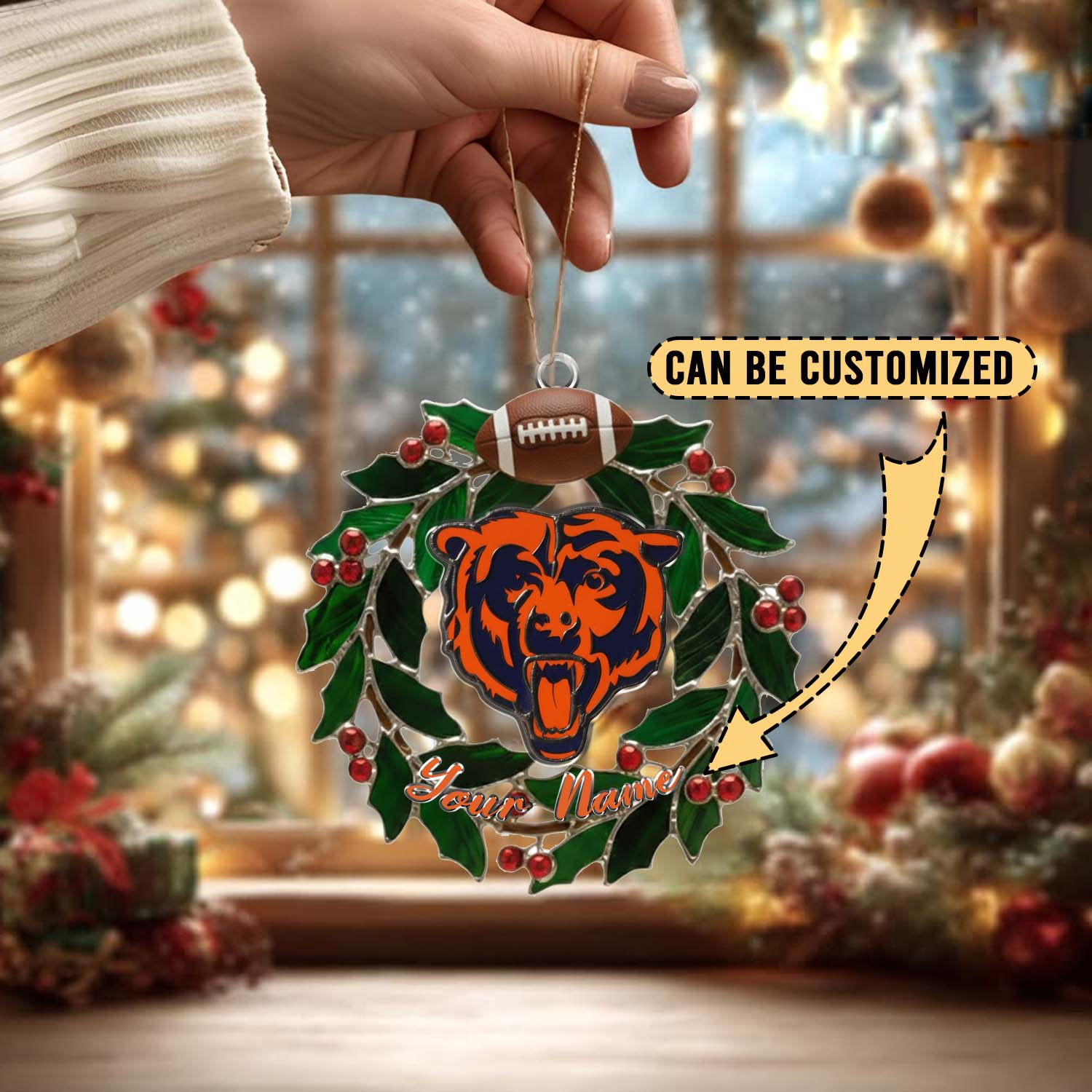 Sportswearmerch Chicago Bears NFL x Christmas Acrylic Ornament Gift For Fans