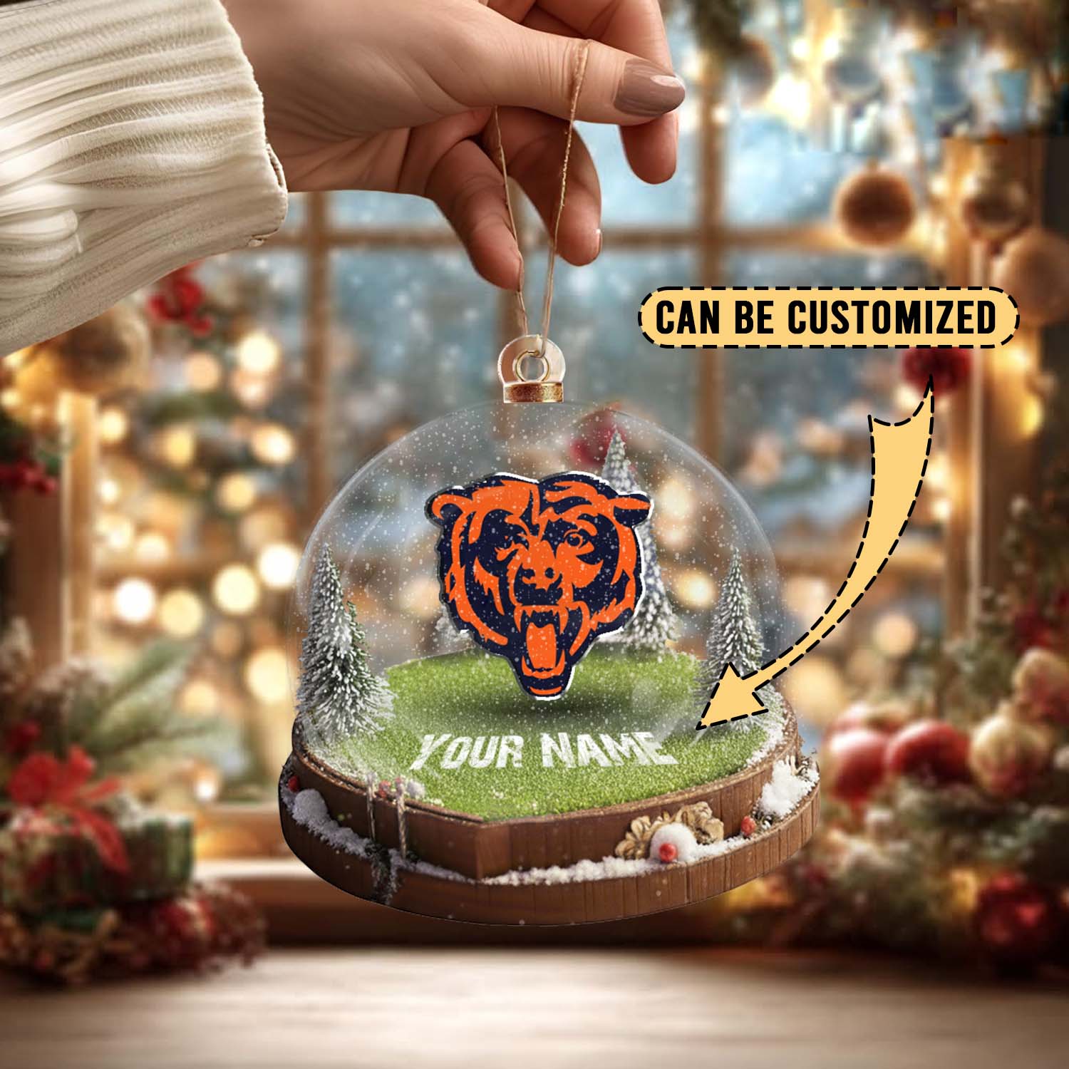 Sportswearmerch Chicago Bears NFL x Christmas Acrylic Ornament Gift For Fans