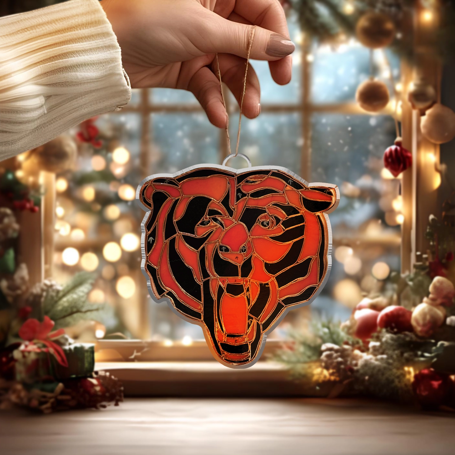Sportswearmerch Chicago Bears NFL x Christmas Acrylic Ornament Gift For Fans