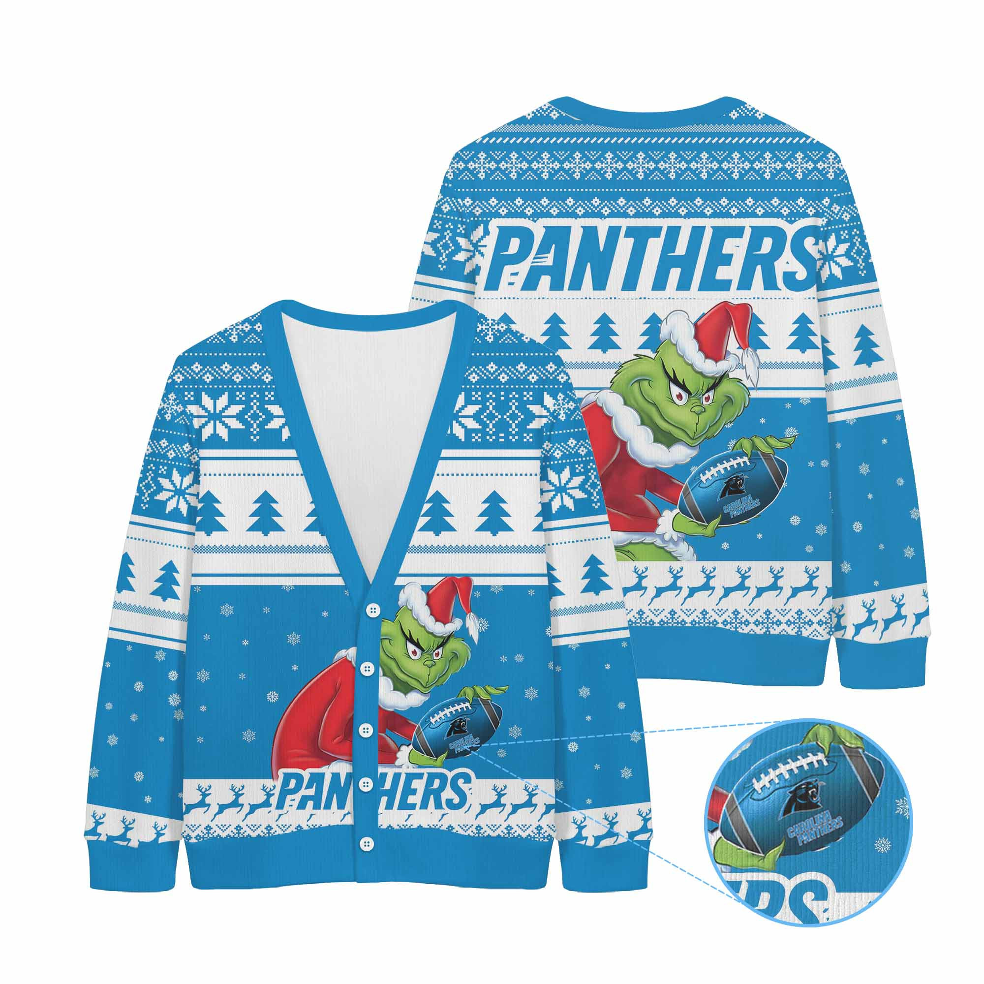 Sportswearmerch Chicago Bears NFL x Grinch Christmas Cardigan For Fan