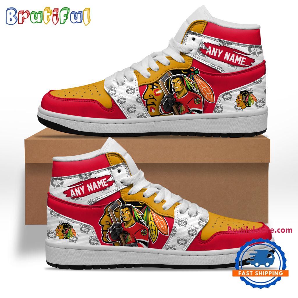 Sportswearmerch Chicago Blackhawks NHL AJ1 High Sneakers Shoes For Men And Women