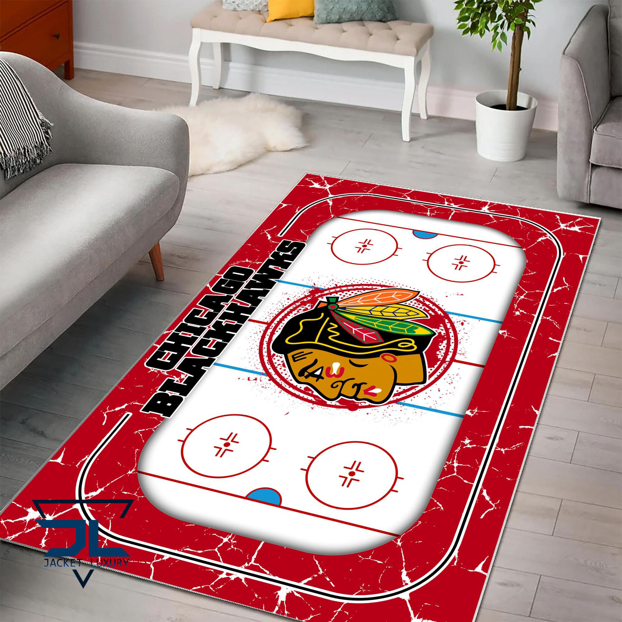 Sportswearmerch Chicago Blackhawks NHL Area Rug For Fan
