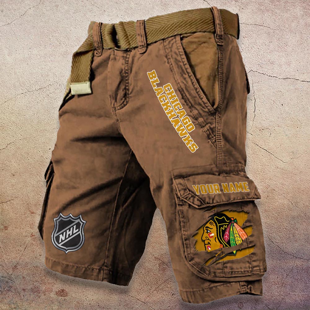 Sportswearmerch Chicago Blackhawks NHL Denim Short For Fan