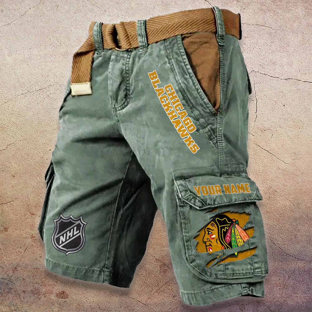 Sportswearmerch Chicago Blackhawks NHL Denim Short For Fan