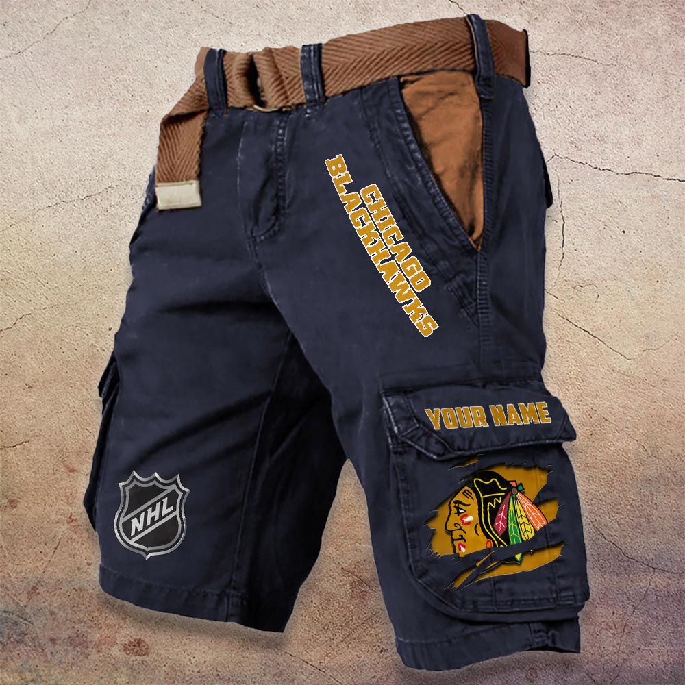 Sportswearmerch Chicago Blackhawks NHL Denim Short For Fan