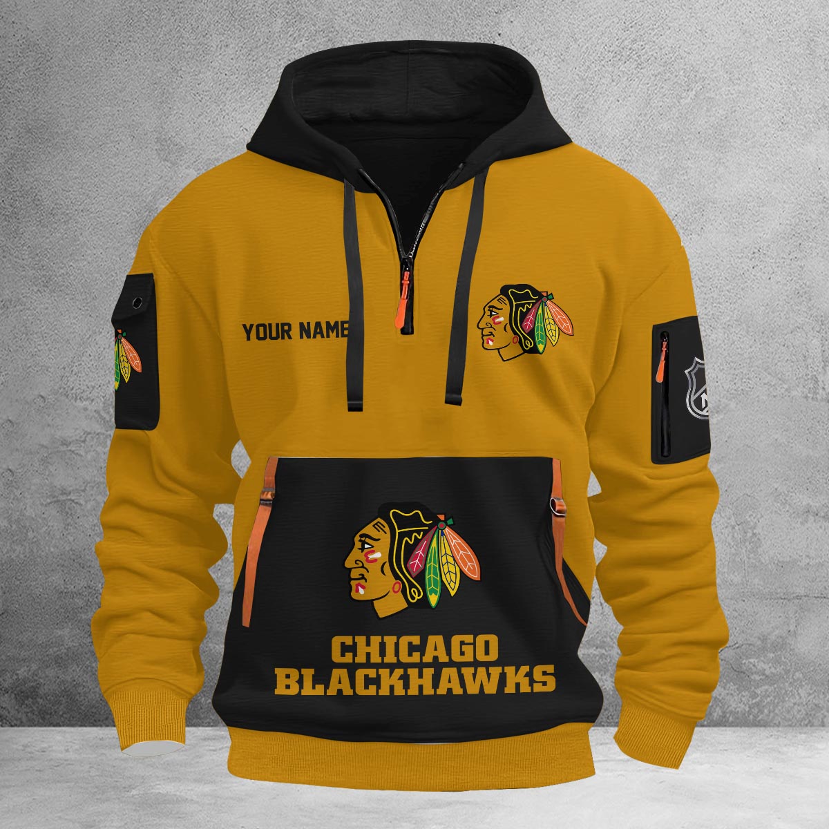 Sportswearmerch Chicago Blackhawks NHL Half Zip Hoodie Personalized For Fan
