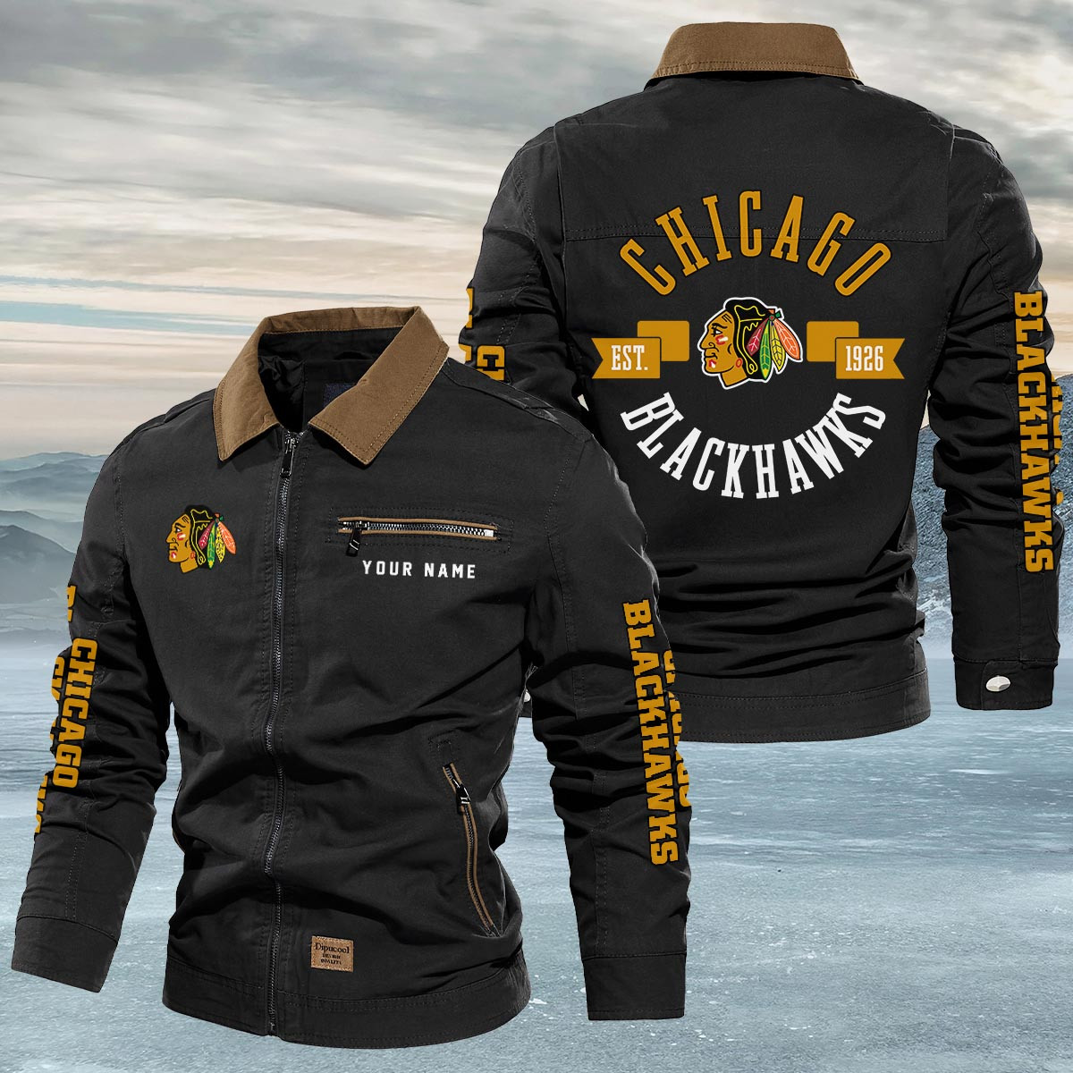 Sportswearmerch Chicago Blackhawks NHL Lapel Jacket For Fan