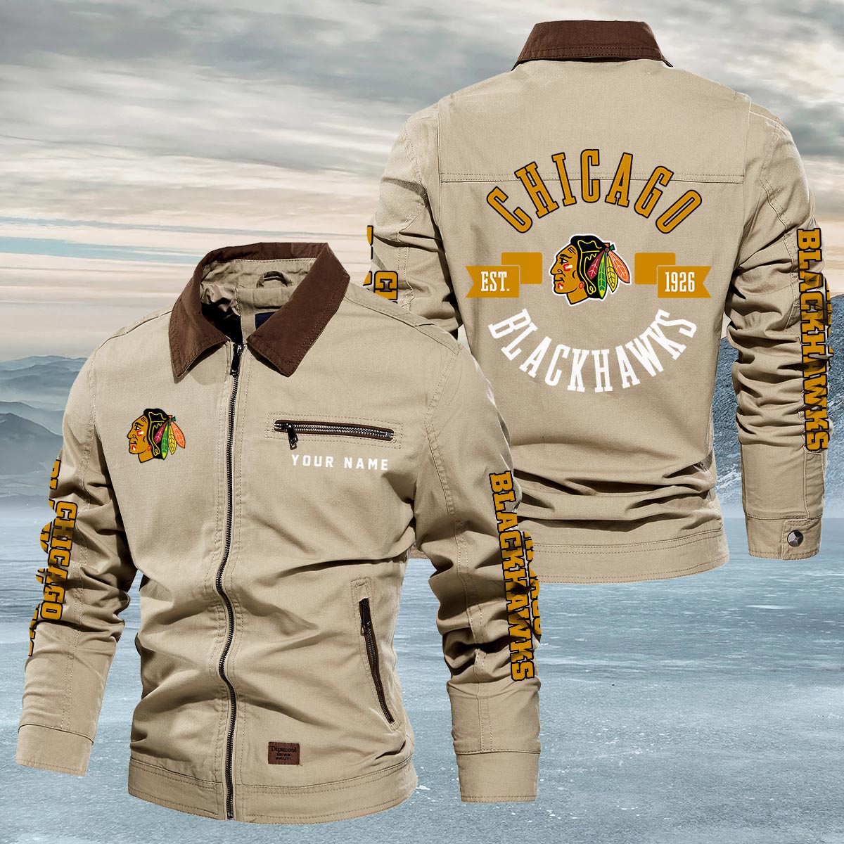 Sportswearmerch Chicago Blackhawks NHL Lapel Jacket For Fan