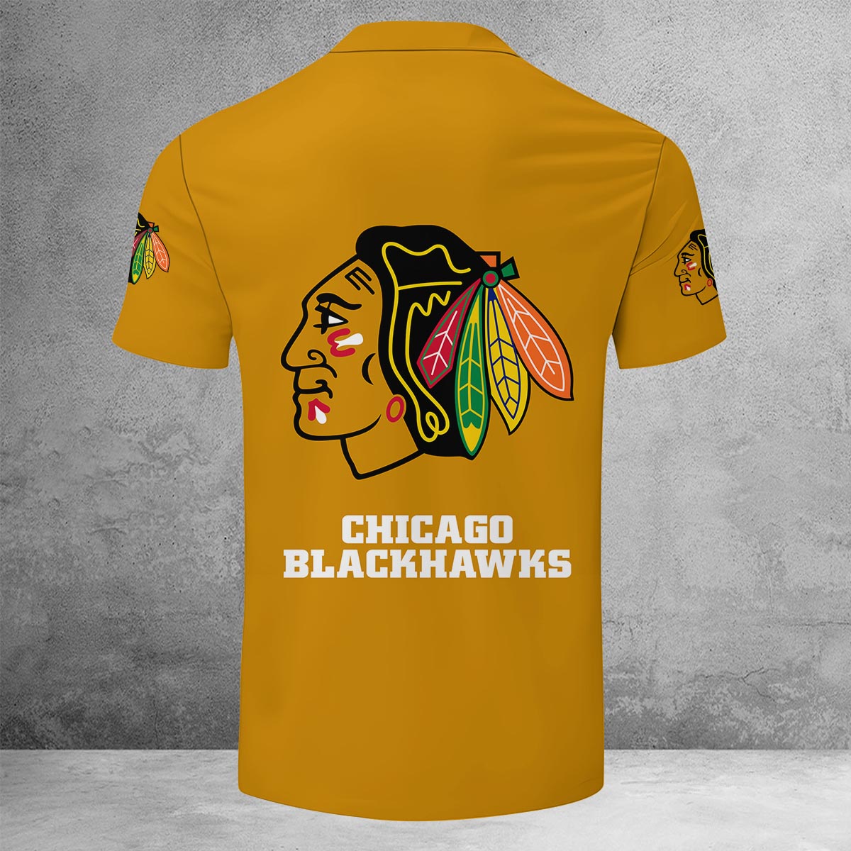 Sportswearmerch Chicago Blackhawks NHL Lapel Zip Polo Shirt For Fan