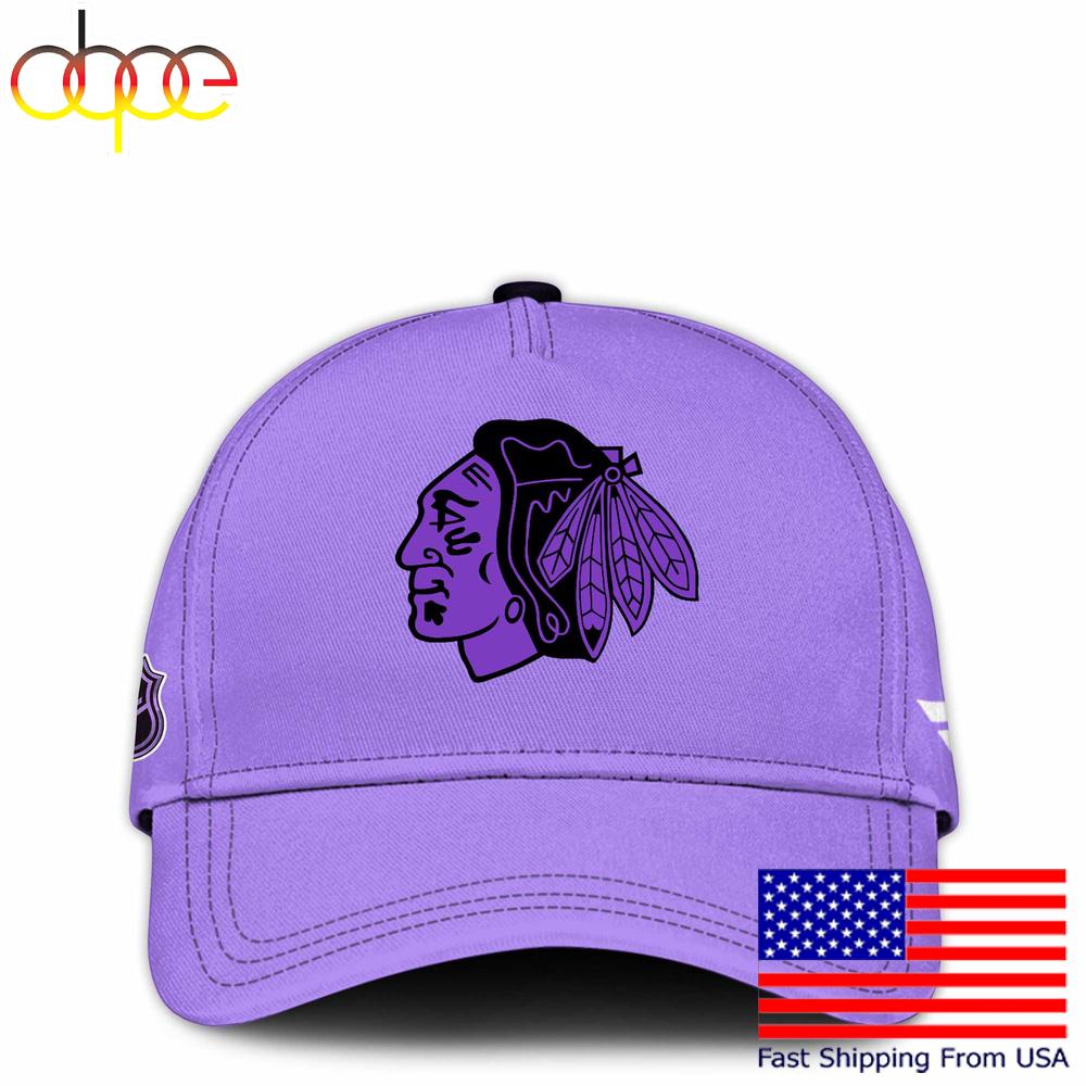 Sportswearmerch Chicago Blackhawks NHL Purple Fight Cancer Classic Cap For Fan