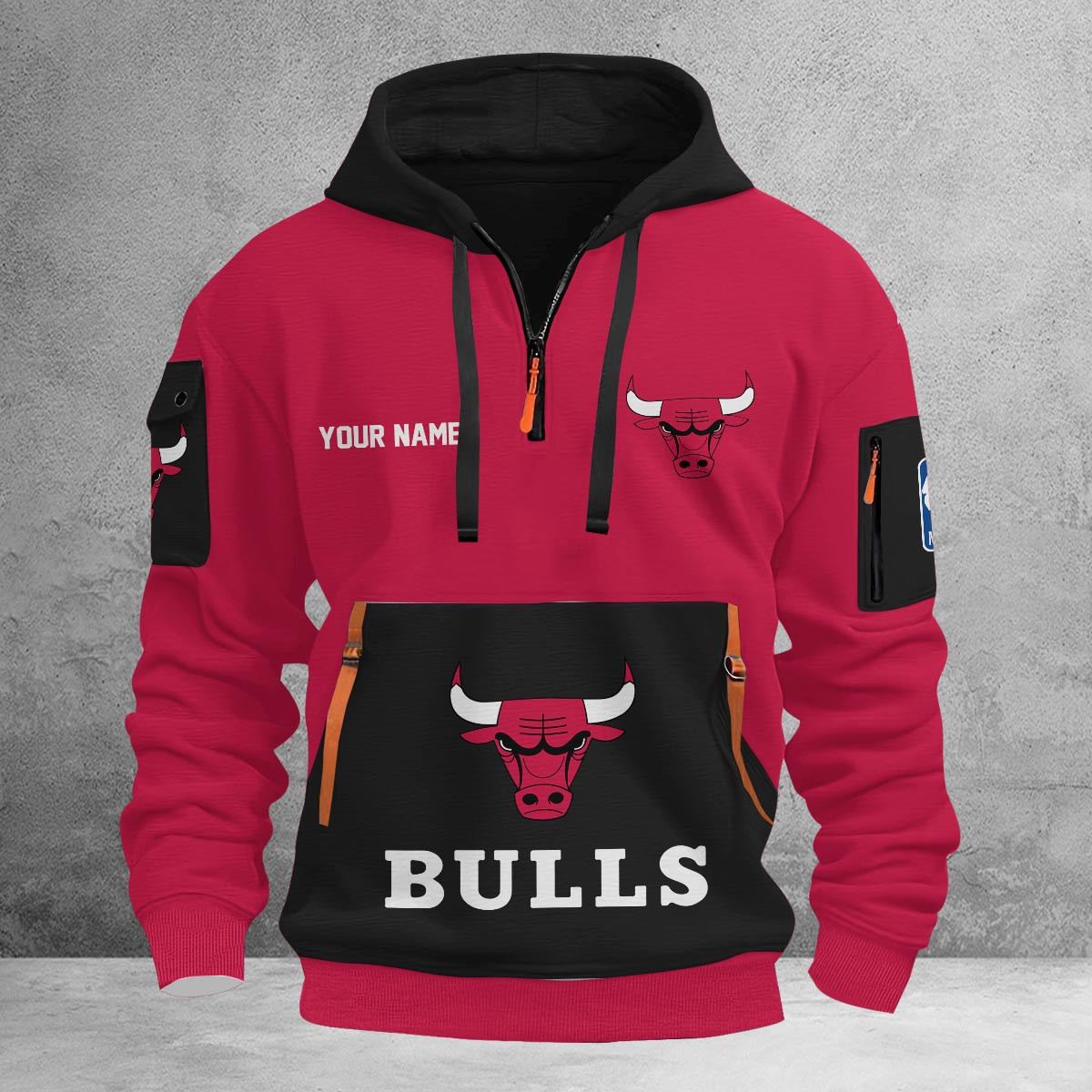 Sportswearmerch Chicago Bulls NBA Half Zip Hoodie Personalized For Fan