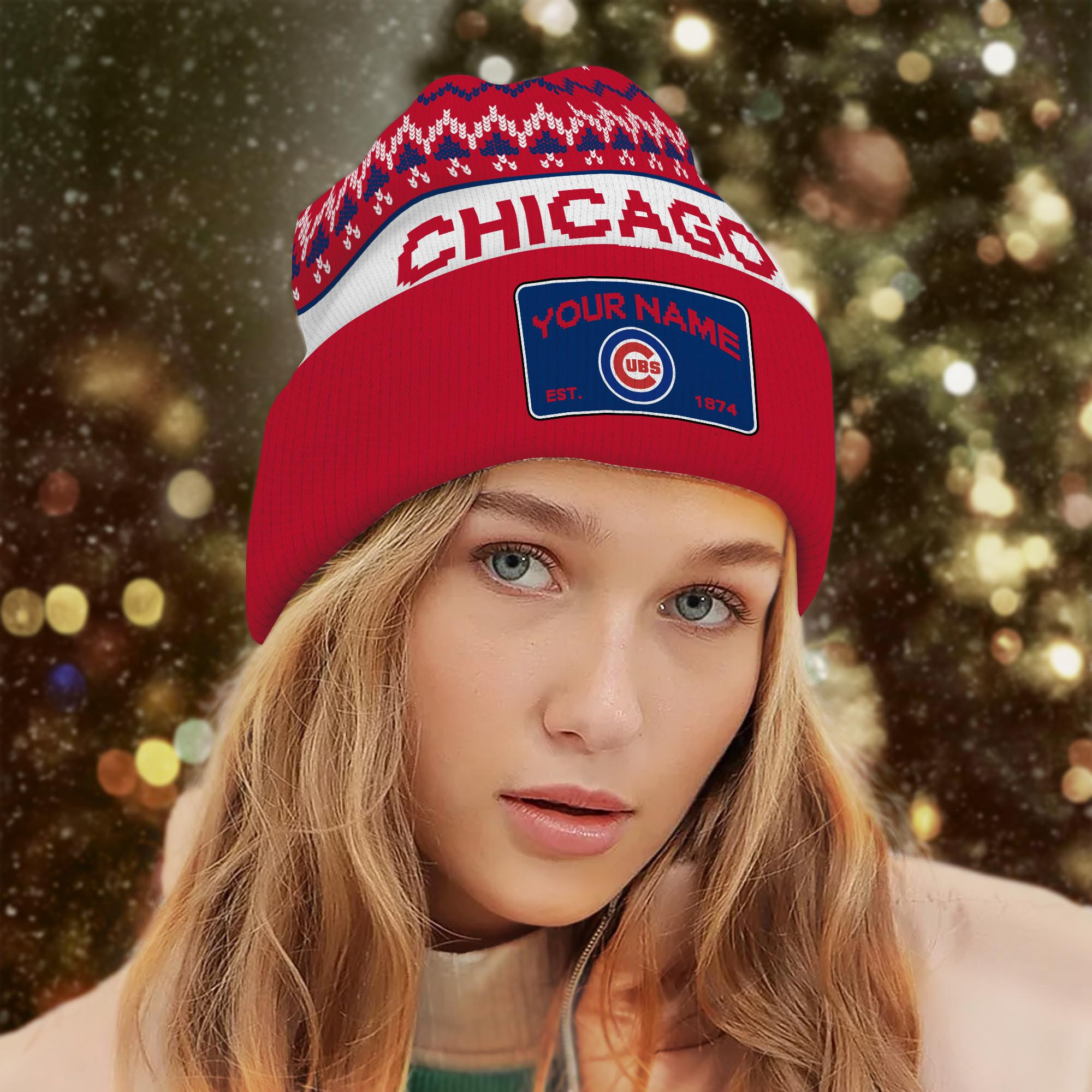 Sportswearmerch Chicago Cubs MLB Christmas Beanie Hat For Fan