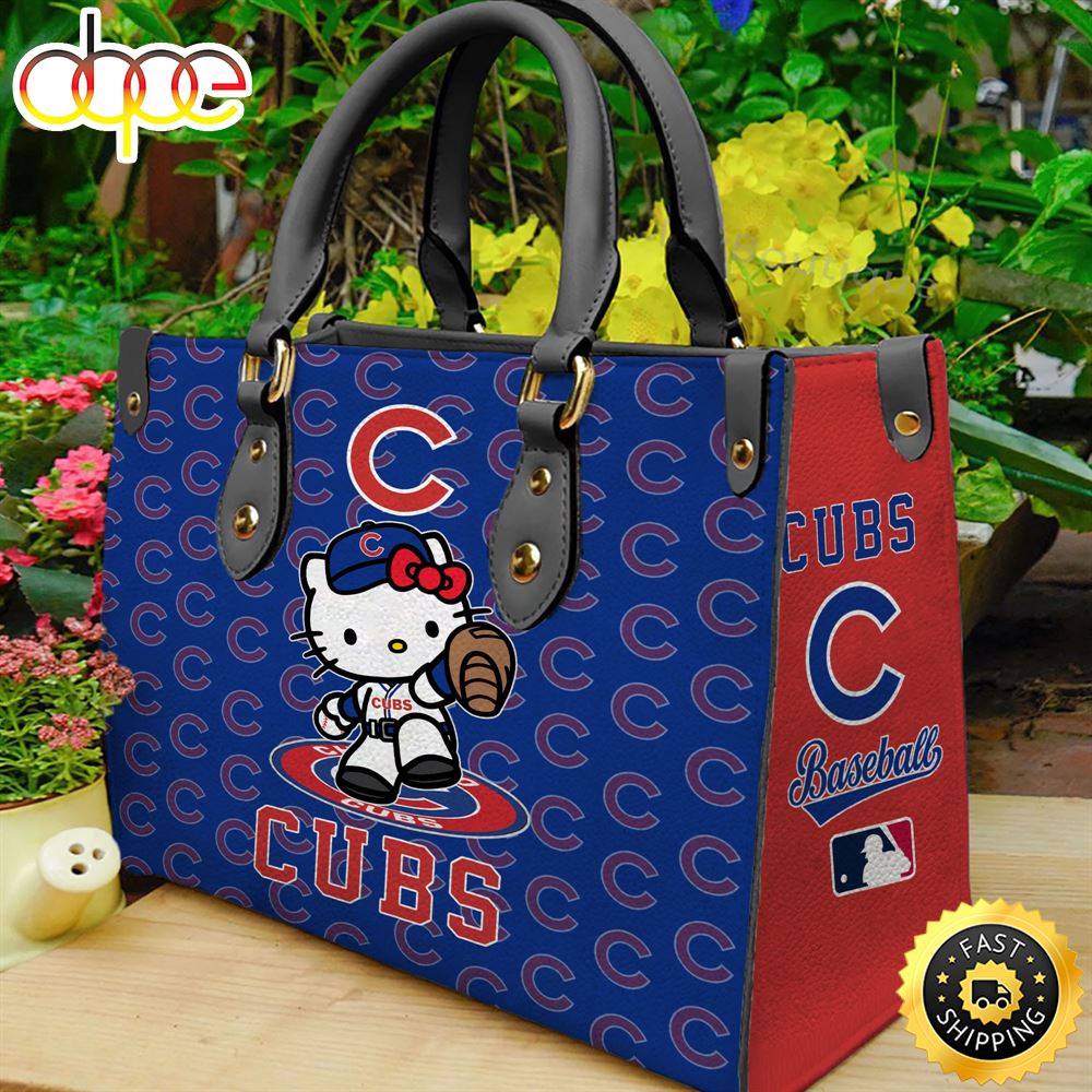 Sportswearmerch Chicago Cubs MLB x Kitty Women Leather Hand Bag For Fan