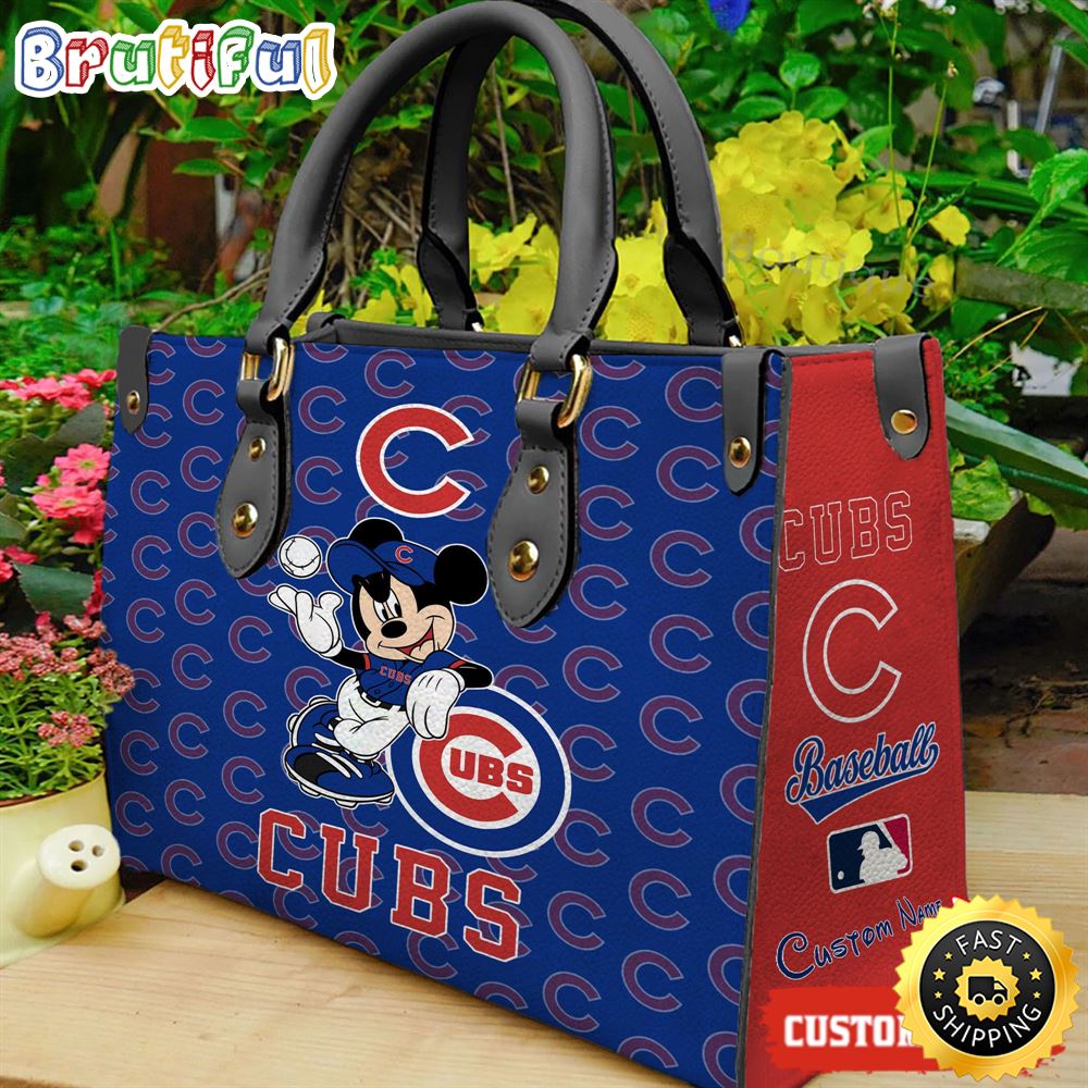 Sportswearmerch Chicago Cubs MLB x Mickey Leather Handbag For Fan