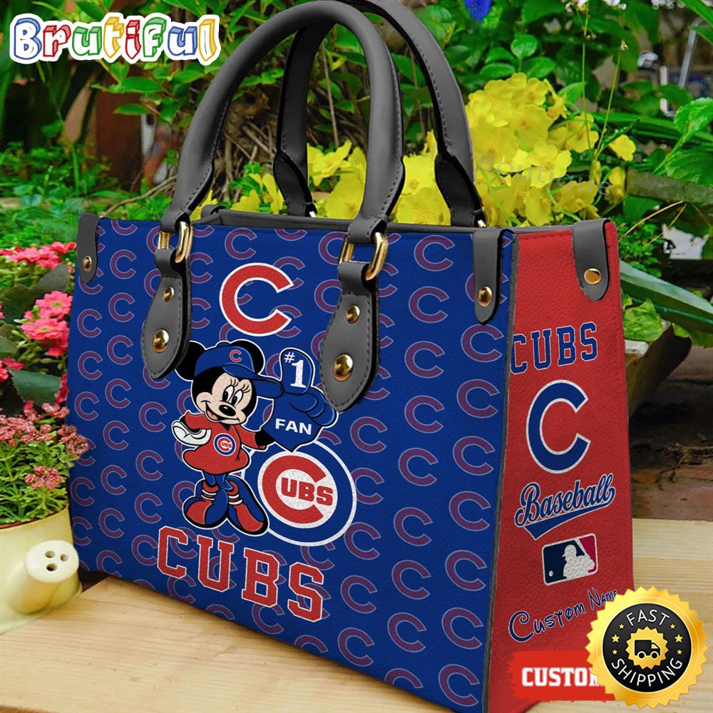 Sportswearmerch Chicago Cubs MLB x Minnie Leather Handbag For Fan