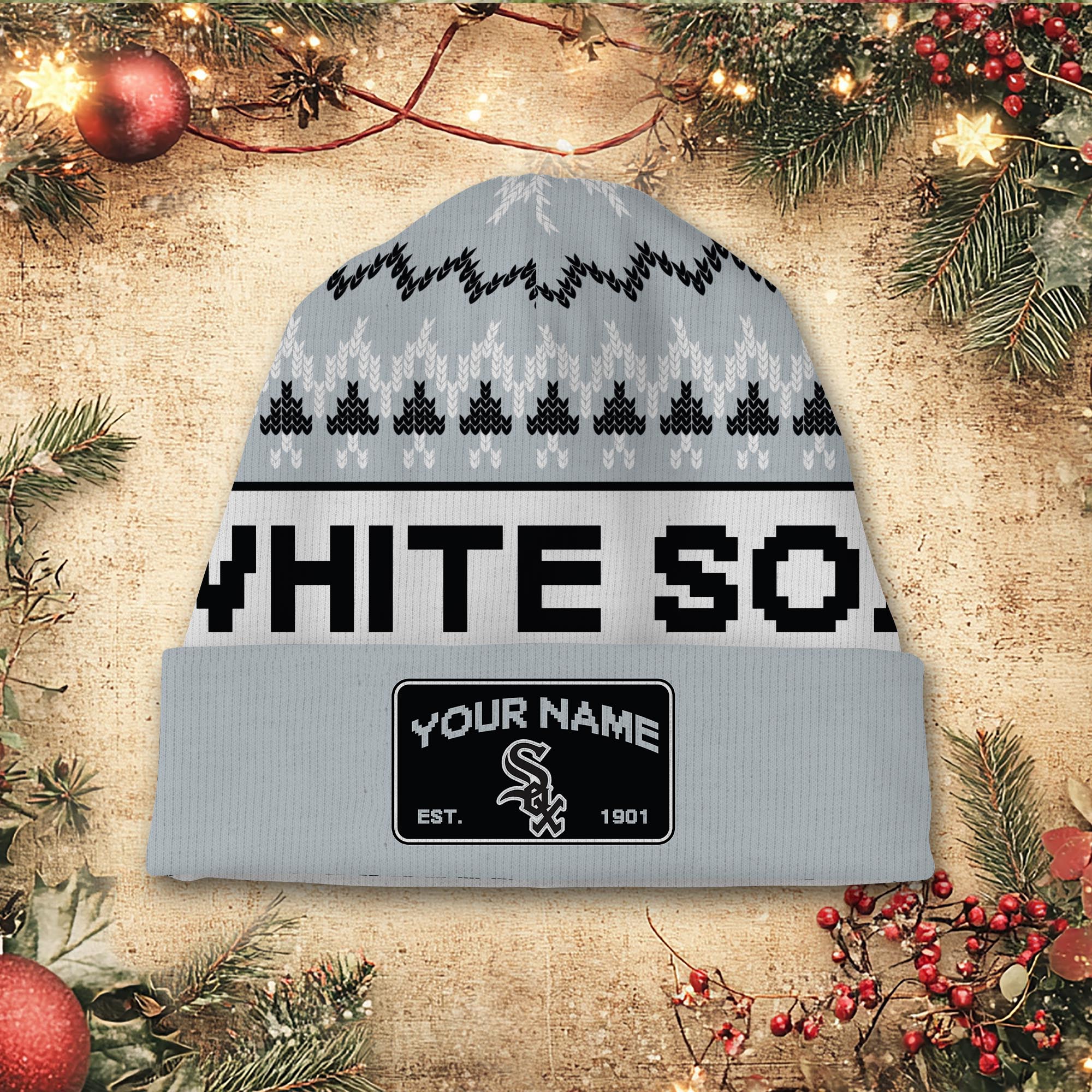 Sportswearmerch Chicago White Sox MLB Christmas Beanie Hat For Fan